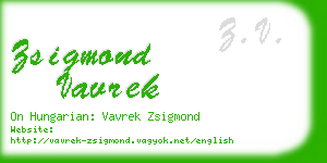 zsigmond vavrek business card